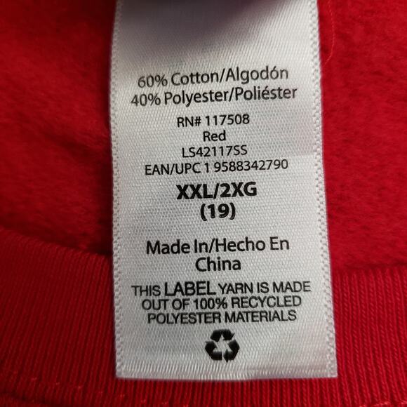 DISNEY Mickey Mouse Holiday Sweatshirt XXL Red‎ Pullover Minnie & Mickey Plus - Picture 5 of 9